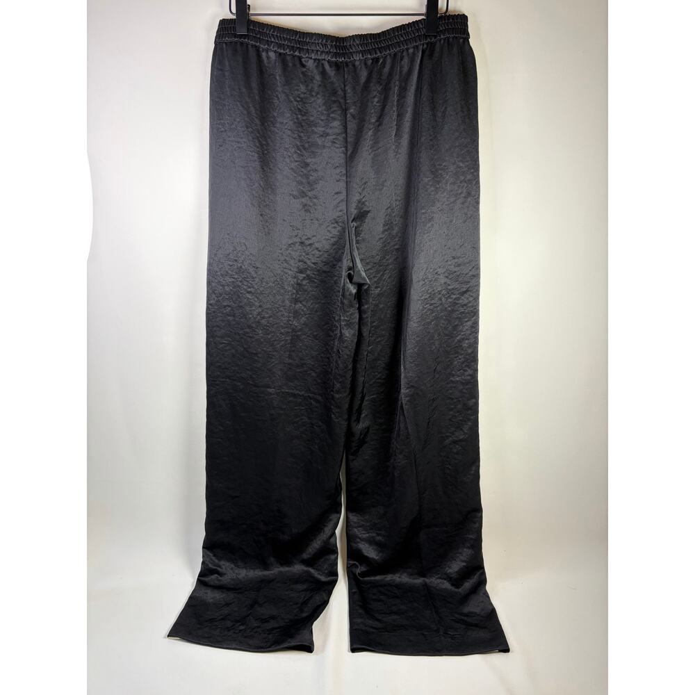 Madewell The Easy Pull-On Track Pant in Satin Jet Black White Stripe Medium NEW - Picture 5 of 7